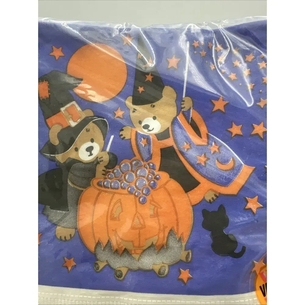 Lot of 2- Vintage American Greetings Napkins Teddy Bears Witches Jack O Lantern